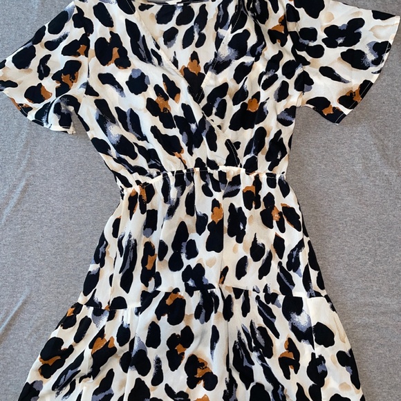 Cheetah Print Layered Mini Dress - Women's Size Small - Picture 1 of 9